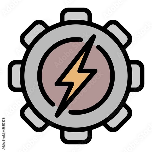 Coal industrial energy icon. Outline coal industrial energy vector icon color flat isolated