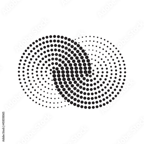 Geometric half tone element, infinity circle. Vector illustration isolated on white background, EPS 10