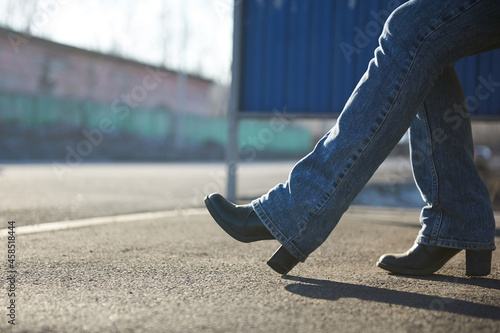walking on the street
