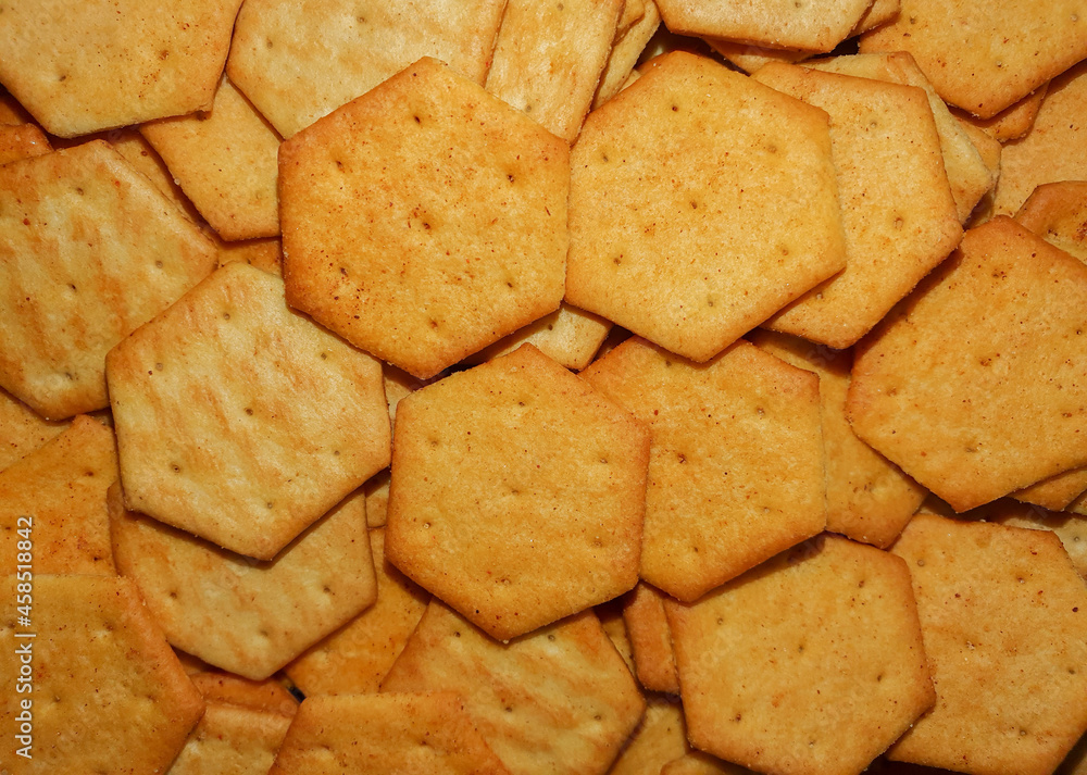 Close up group of cracker texture background Close up group of cracker texture background
