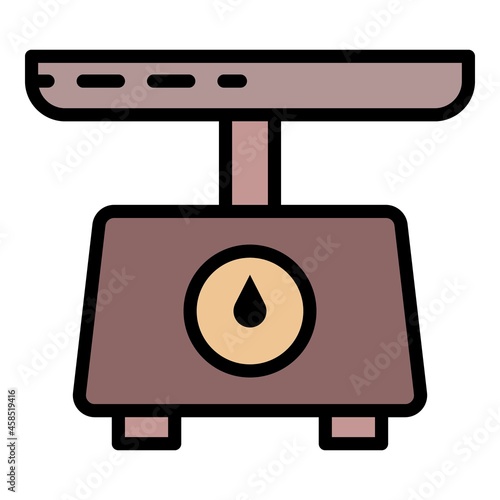 Weigh scales icon. Outline weigh scales vector icon color flat isolated