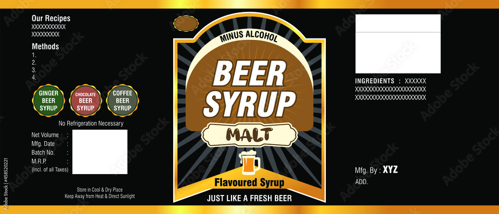 Poster or banner with text Beer Makes Everything Better and names types of beer. Colorful graphic design for print, web or advertising. Poster for bar, pub, restaurant, beer theme. Illustration