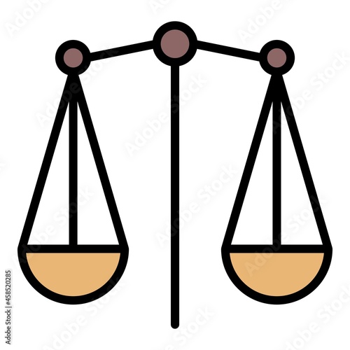 Plate scales icon. Outline plate scales vector icon color flat isolated