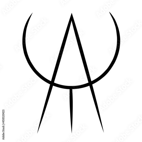 Simple logo design, the capital letter A, sigil on a white background photo