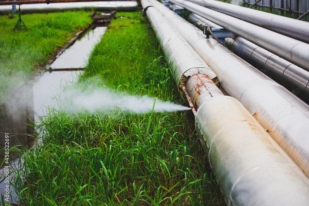 Corrosion rusty through socket tube steam gas leak pipeline Corrosion rusty through socket tube steam gas leak pipeline