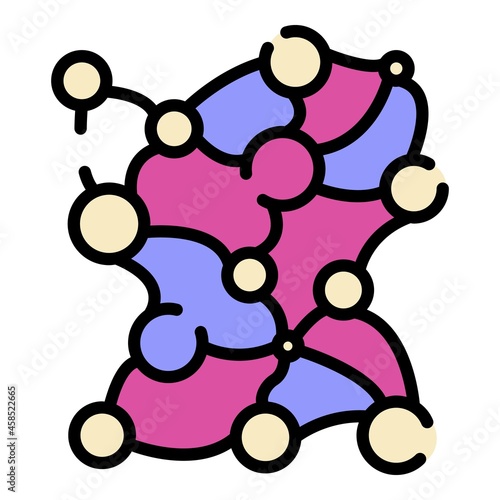 Staphylococcus colony icon. Outline staphylococcus colony vector icon color flat isolated