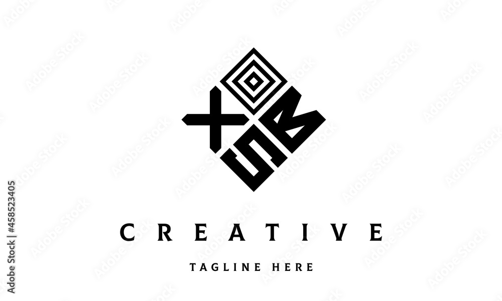 Obraz premium XBS rectangle three latter logo vector
