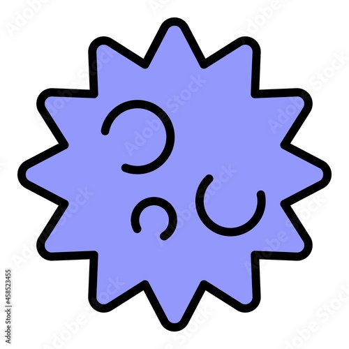 Virus structure icon. Outline virus structure vector icon color flat isolated