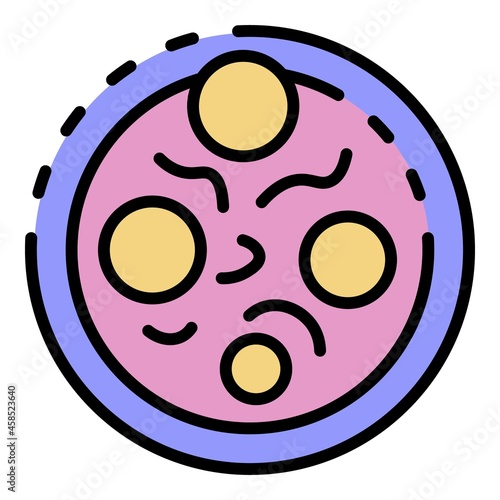 Diplococcus icon. Outline diplococcus vector icon color flat isolated photo