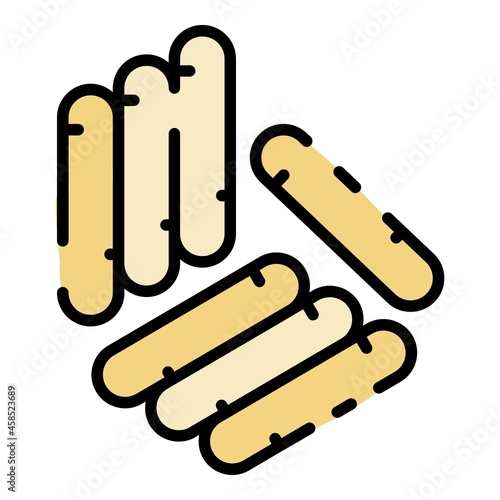 Rod virus icon. Outline rod virus vector icon color flat isolated