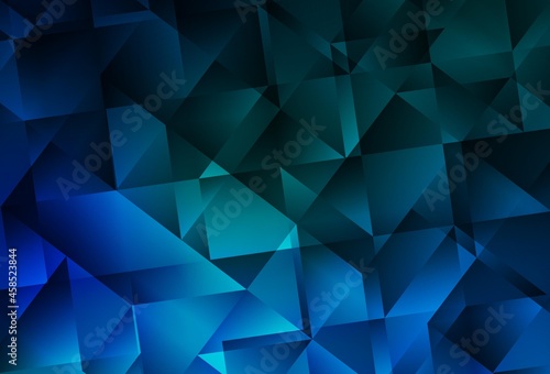Dark Blue, Green vector shining triangular backdrop.