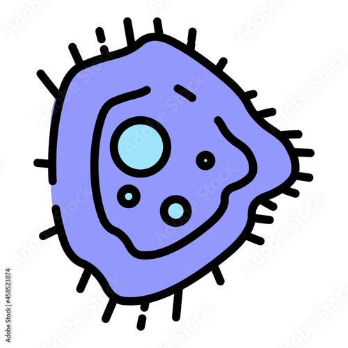 Structure of bacteria icon. Outline structure of bacteria vector icon color flat isolated