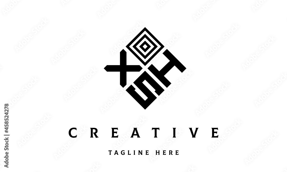 Obraz premium XHS rectangle three latter logo vector