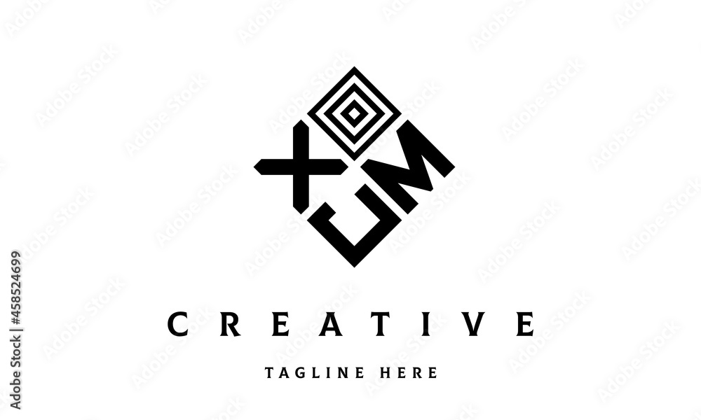Obraz premium XMJ square three latter logo vector 