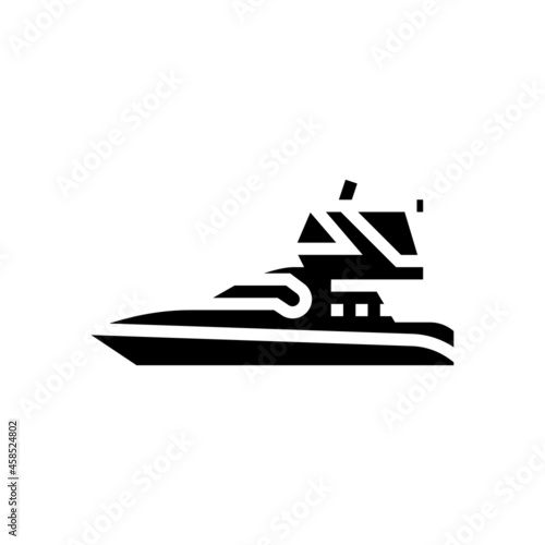 sedan bridge boat glyph icon vector. sedan bridge boat sign. isolated contour symbol black illustration
