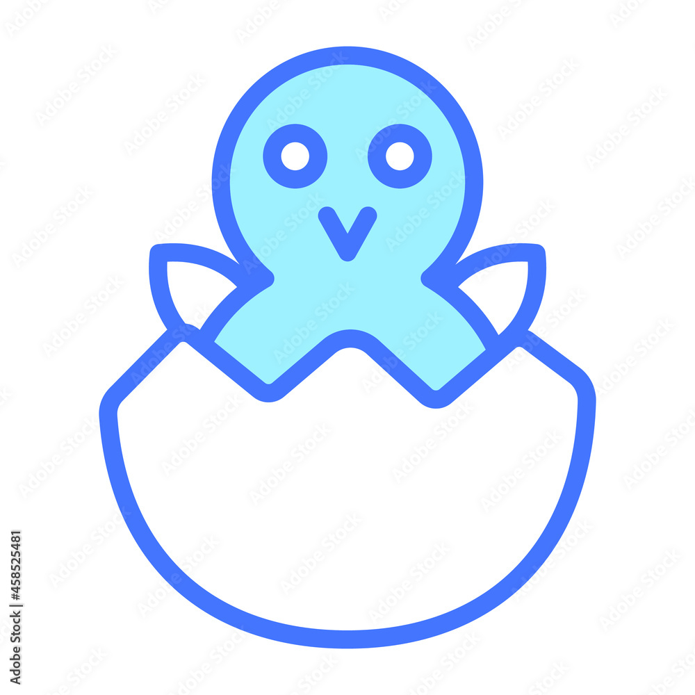 chicks, newborn Blue Outline Simple Icon. chicks, newborn Blue Outline Simple Icon.