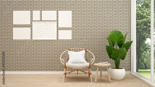 Living area design for property development or coffee shop design. Waiting area design for spa bussiness or lobby hotel. 3D Illustration