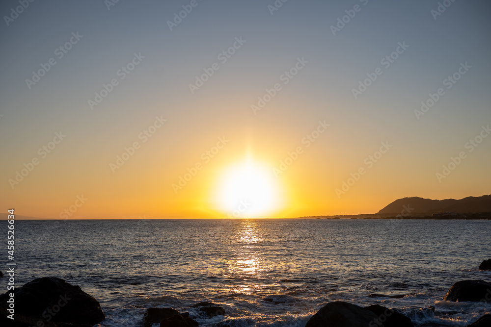 Obraz premium 野崎島公園の夕日