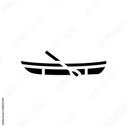 dinghy boat glyph icon vector. dinghy boat sign. isolated contour symbol black illustration