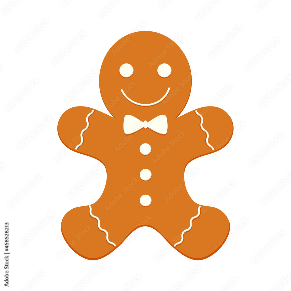 Gingerbread man vector illustration isolated on white background. Gingerbread man vector illustration isolated on white background.