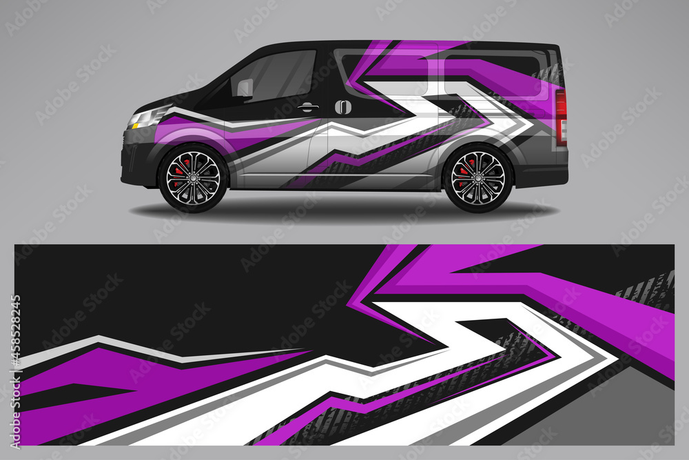Wrap car vector design decal. Graphic abstract line racing background design for vehicle, race car, rally, adventure livery camouflage. Wrap car vector design decal. Graphic abstract line racing background design for vehicle, race car, rally, adventure livery camouflage.