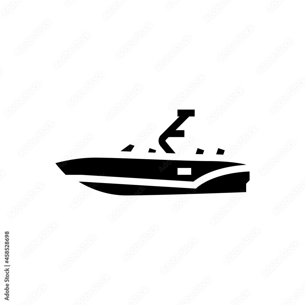 bowrider boat glyph icon vector. bowrider boat sign. isolated contour symbol black illustration bowrider boat glyph icon vector. bowrider boat sign. isolated contour symbol black illustration