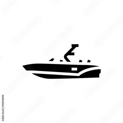 bowrider boat glyph icon vector. bowrider boat sign. isolated contour symbol black illustration