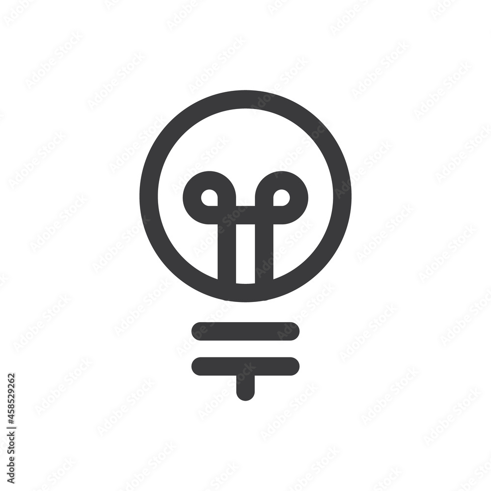 Light bulb linear vector icon. Idea symbol, electric lamp. Light bulb linear vector icon. Idea symbol, electric lamp.