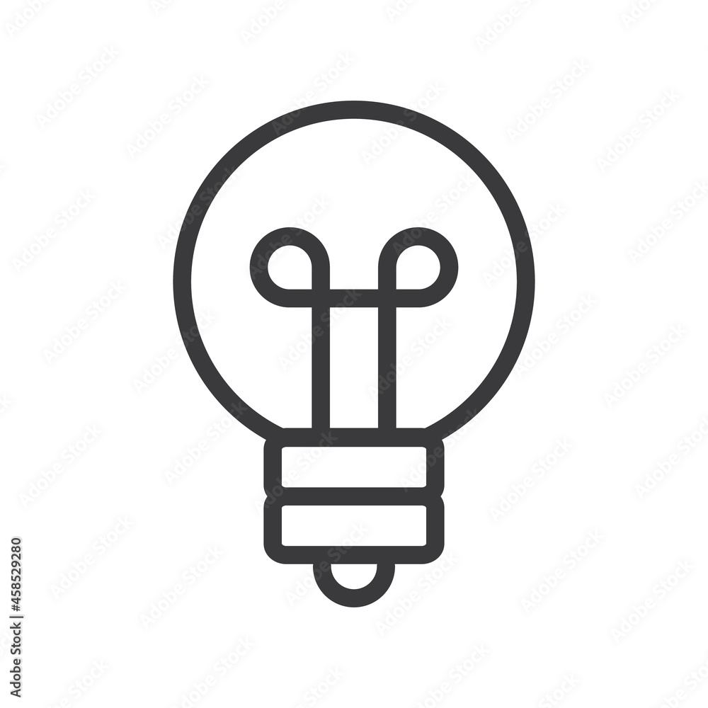 Light bulb linear vector icon. Idea symbol, electric lamp. Light bulb linear vector icon. Idea symbol, electric lamp.