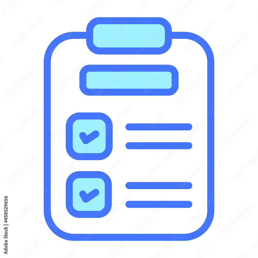 clip board vector icon, blue outline vector design clip board vector icon, blue outline vector design