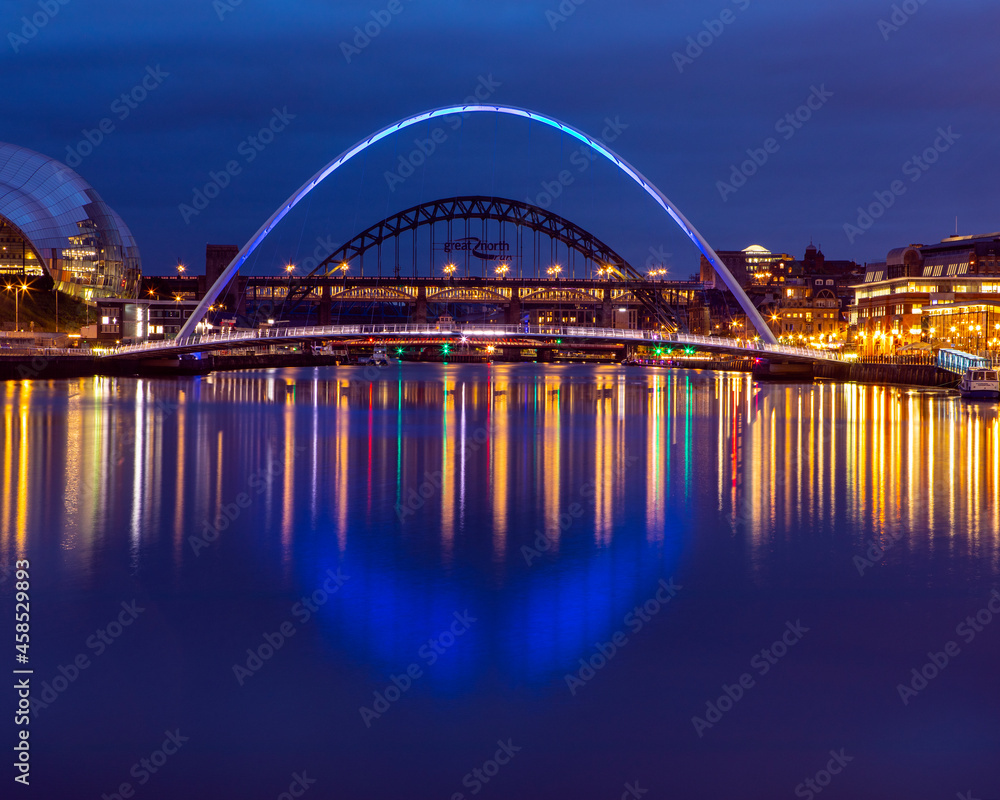 Naklejka premium Quayside in Newcastle upon Tyne, UK