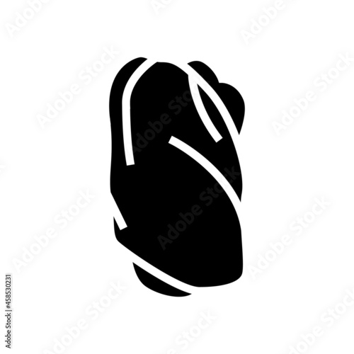 thigh boneless chicken glyph icon vector. thigh boneless chicken sign. isolated contour symbol black illustration