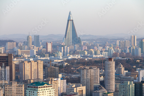 city skyline of Pyongyang, North Korea