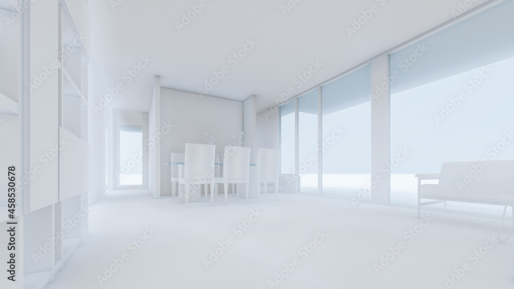 3D Rendering Architectural House Illustration 3D Rendering Architectural House Illustration