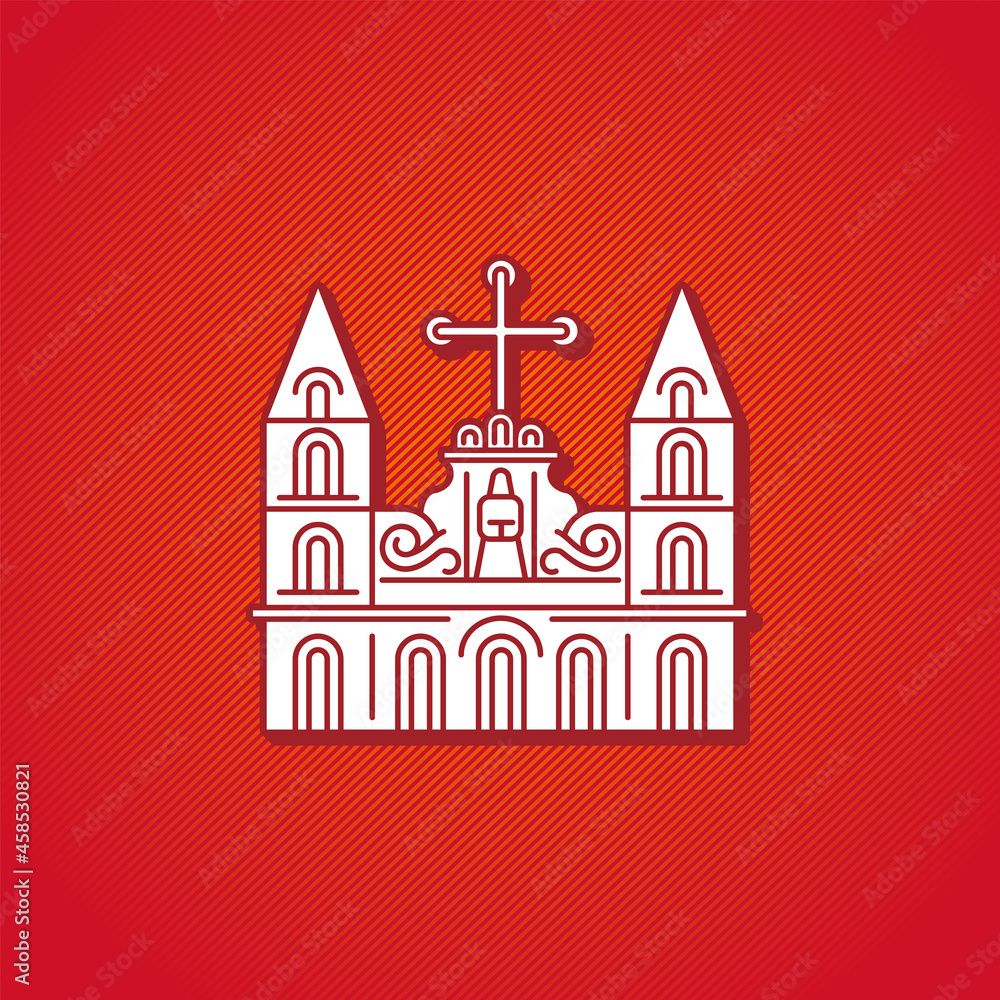 Fototapeta premium Church building line icon
