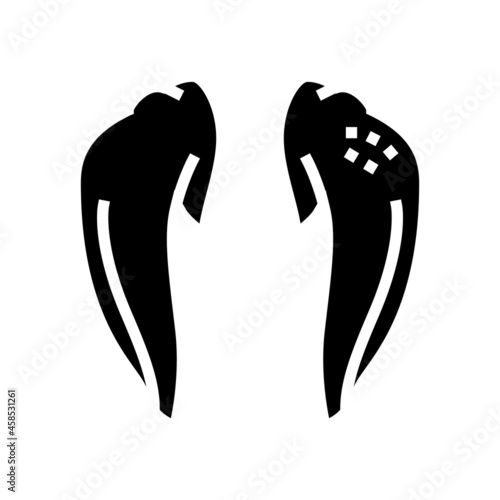 wing tip chicken glyph icon vector. wing tip chicken sign. isolated contour symbol black illustration