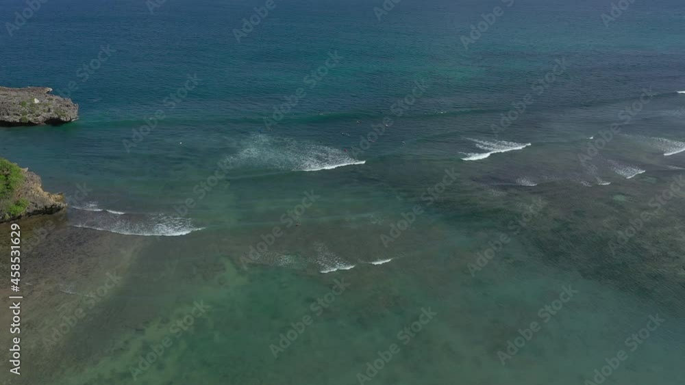 day time bali island famous nusa dua beach coastline aerial panorama 4k indonesia day time bali island famous nusa dua beach coastline aerial panorama 4k indonesia