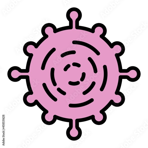 Adenovirus icon. Outline adenovirus vector icon color flat isolated
