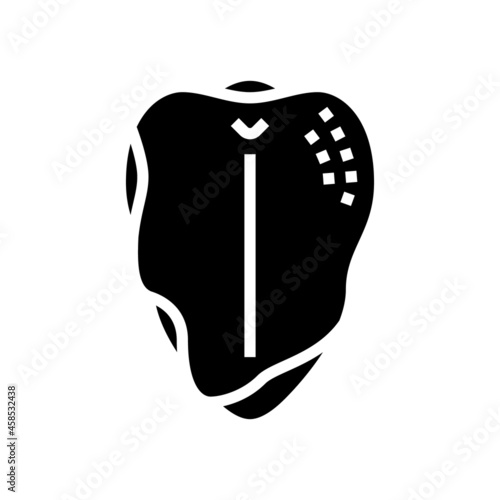 breast with ribs glyph icon vector. breast with ribs sign. isolated contour symbol black illustration
