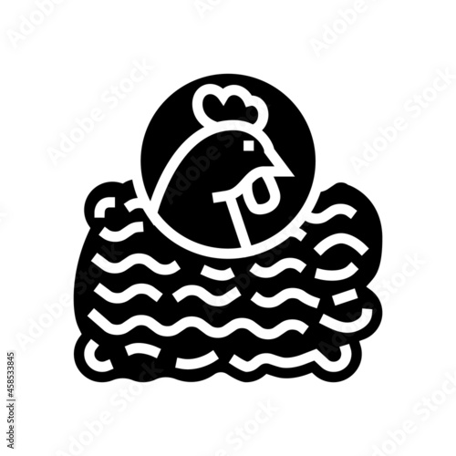 ground chicken glyph icon vector. ground chicken sign. isolated contour symbol black illustration