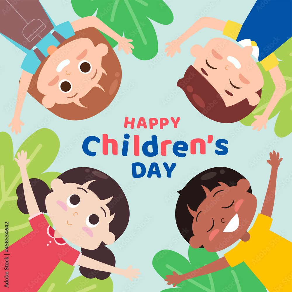 Cartoon world children's day illustration Vector Cartoon world children's day illustration Vector