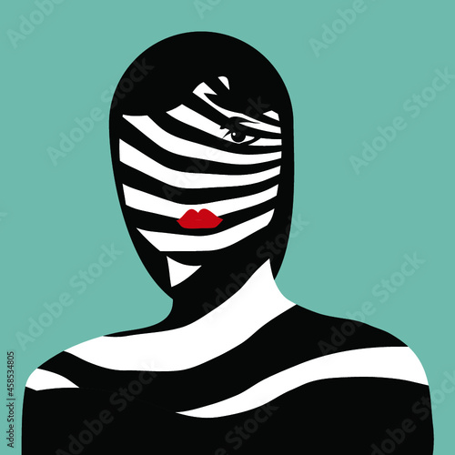 Portrait of a Striped Lady