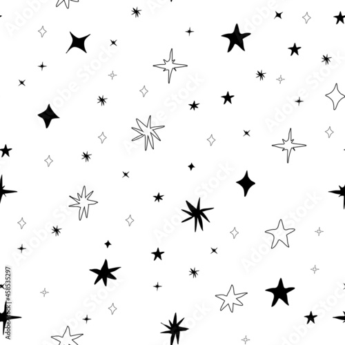 hand draw stars pattern. Vector illustration