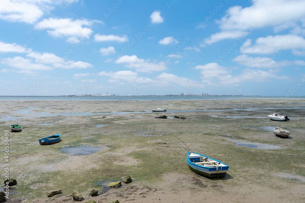 Fishing boats on the Cachucha beach in Puerto Real, Cadiz. Andalusia, Spain. Europe.
Fishing boats on the Cachucha beach in Puerto Real, Cadiz. Andalusia, Spain. Europe.