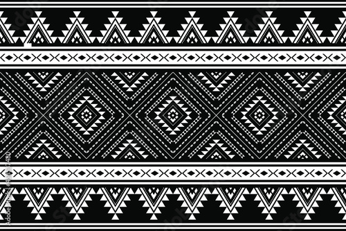 Geometric ethnic oriental seamless pattern traditional Design for background,carpet,wallpaper.clothing,wrapping,Batik fabric,Vector illustration.embroidery style - Sadu, sadou, sadow or sado