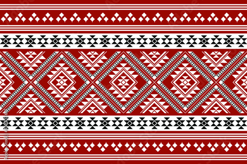 Geometric ethnic oriental seamless pattern traditional Design for background,carpet,wallpaper.clothing,wrapping,Batik fabric,Vector illustration.embroidery style - Sadu, sadou, sadow or sado