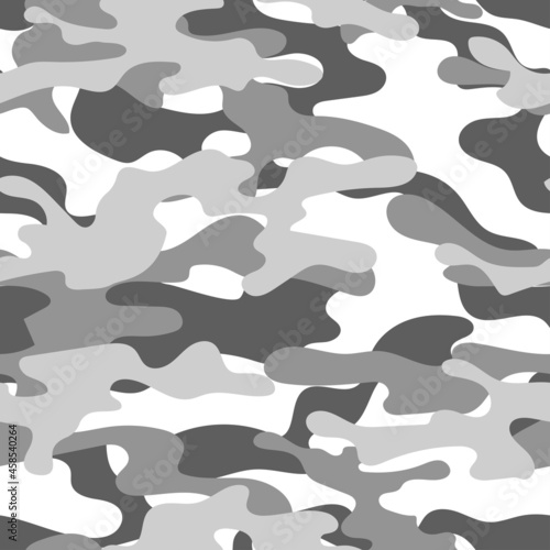 grey Camouflage texture seamless. Abstract military camouflage background for fabric. Vector illustration