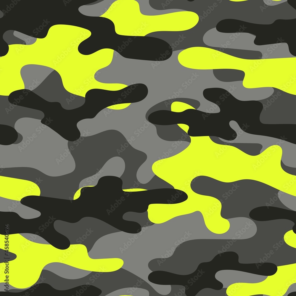 yellow Camouflage texture seamless. Abstract military camouflage background for fabric. Vector illustration yellow Camouflage texture seamless. Abstract military camouflage background for fabric. Vector illustration
