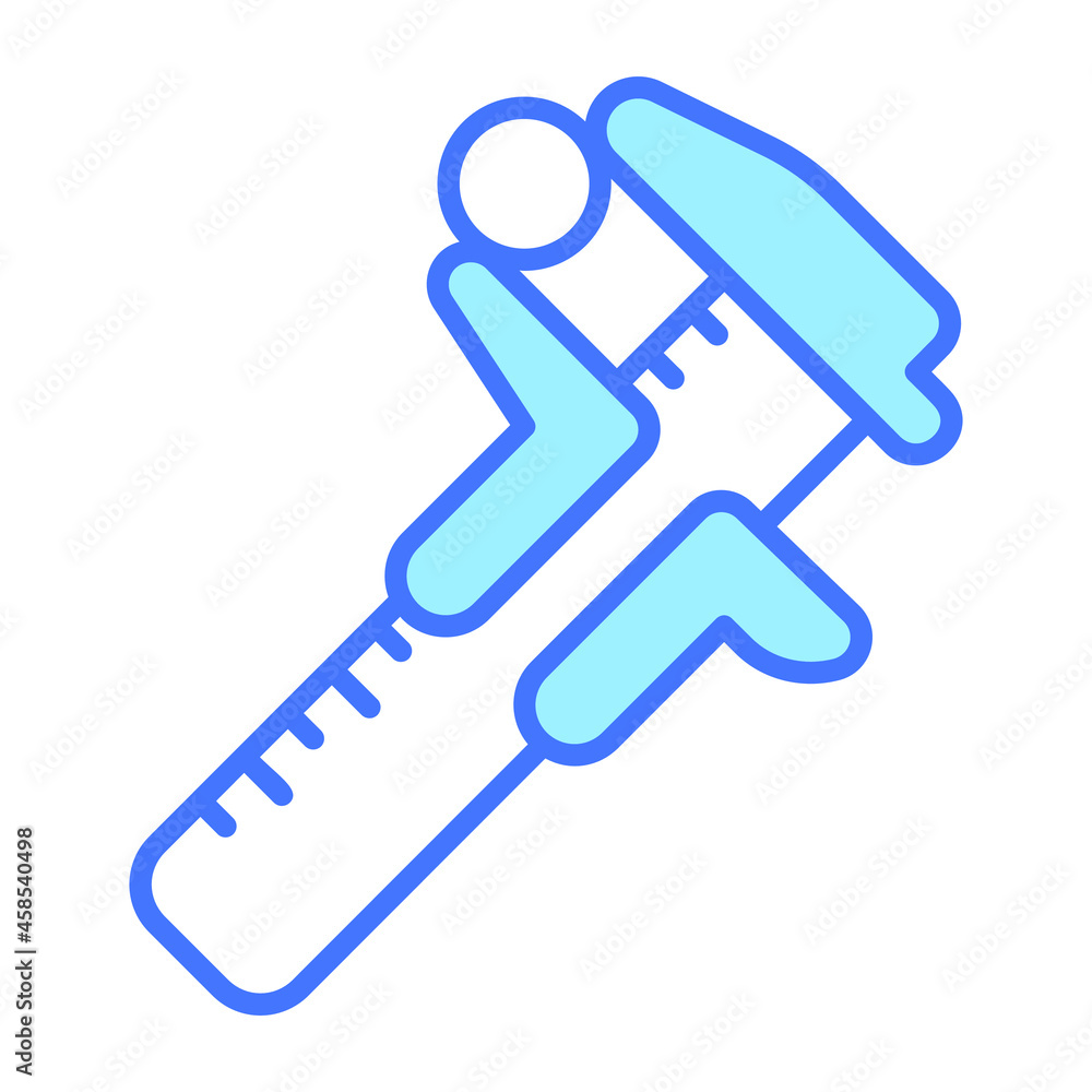 Vernier caliper vector outline icon, blue line vector design Vernier caliper vector outline icon, blue line vector design