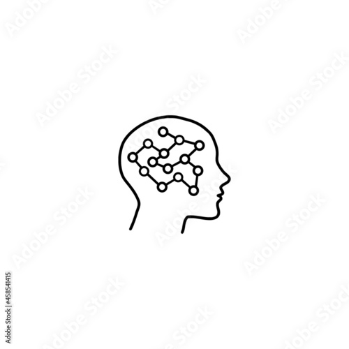 human think logo human and brain combination vector logo with